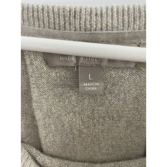 Banana Republic Women Wool Cashmere Beige soft wool Sweater Size large shimmer - Picture 3 of 9